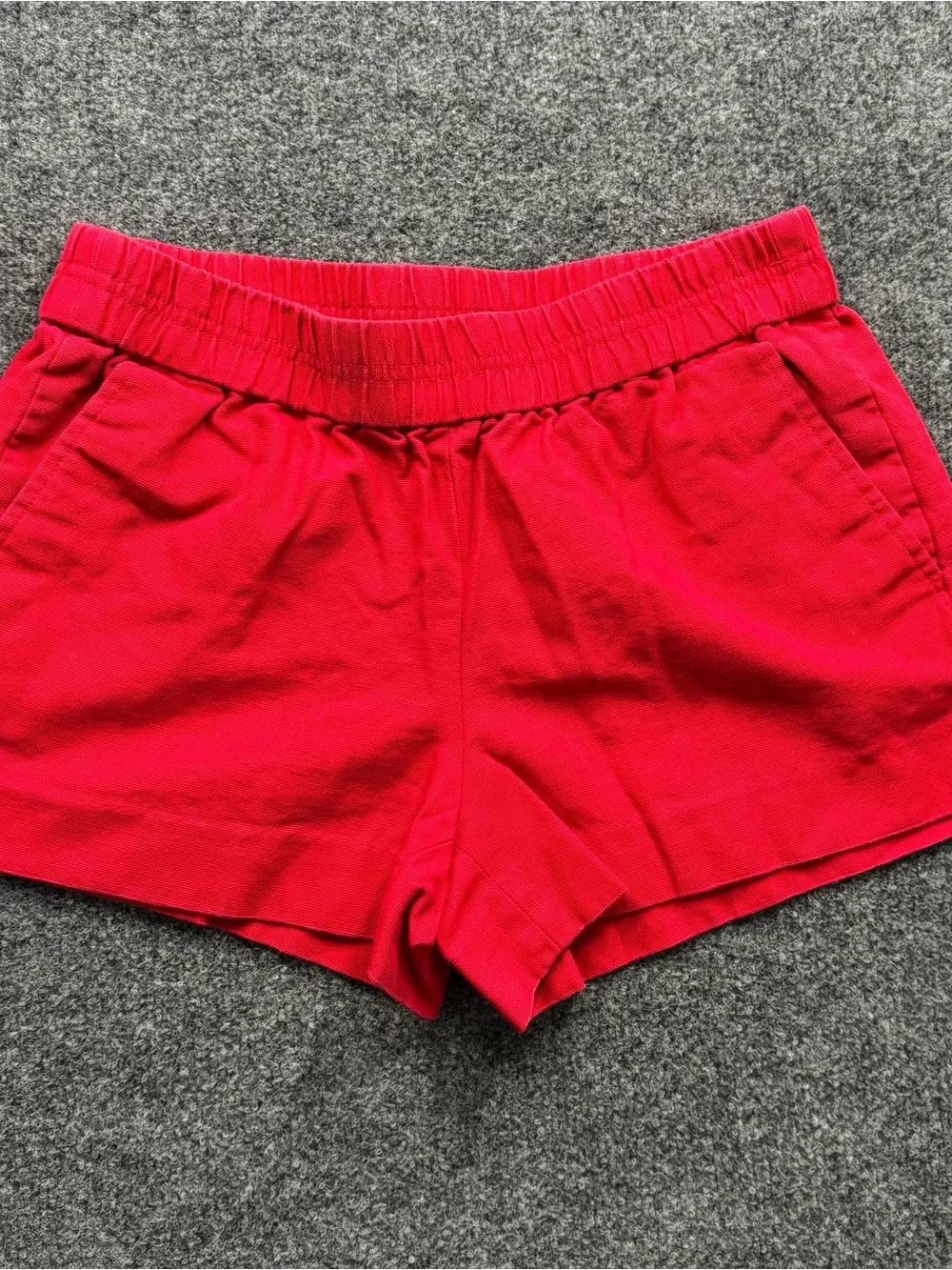 J. Crew Bright Red Elastic-Waist Shorts